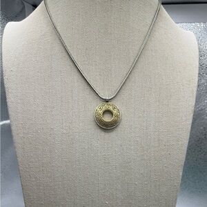 Brighton SACRED CIRCLE‎ Amber Color Crystal  Round Filagree Necklace